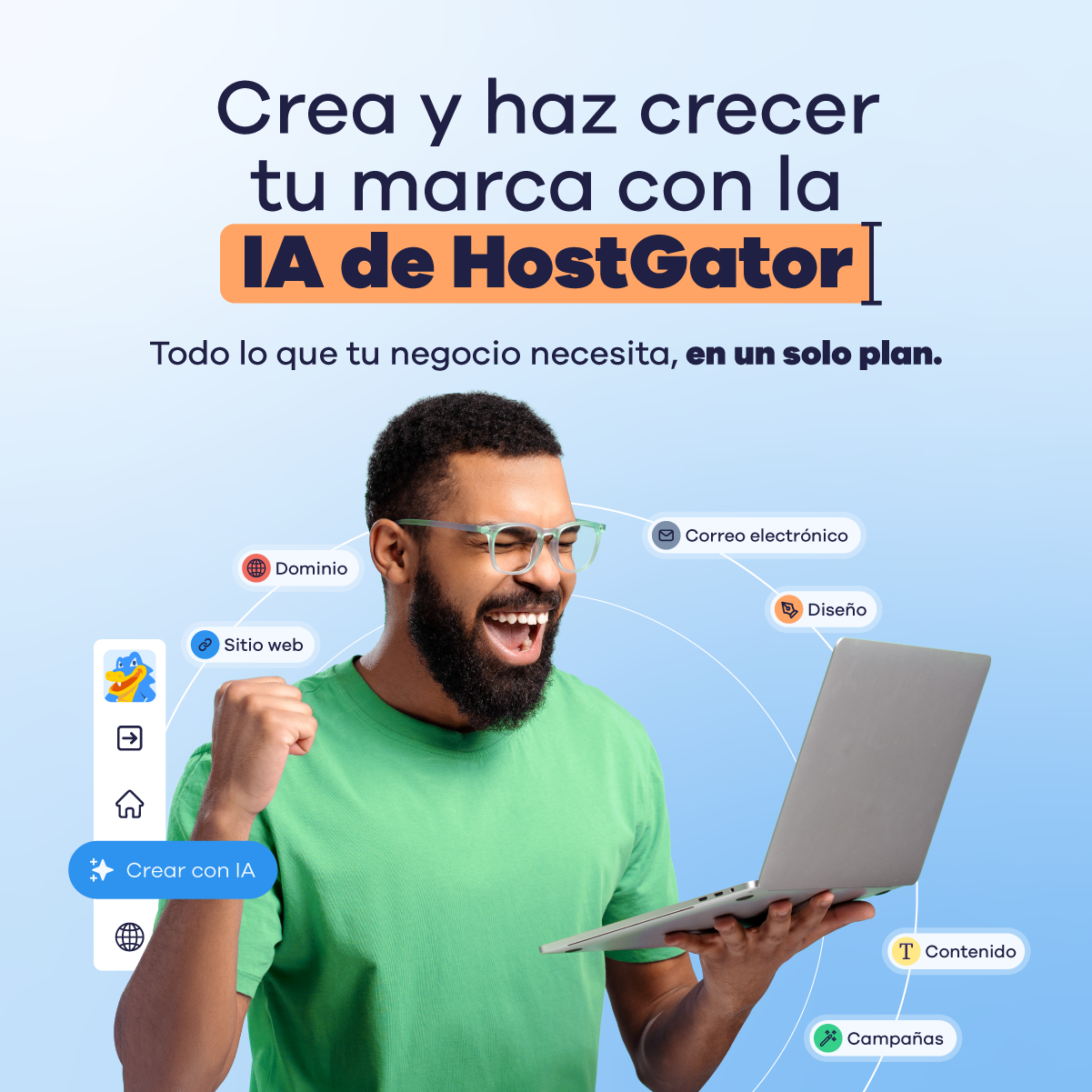 HostGator Facebook ad: Hosting de Sitios Web