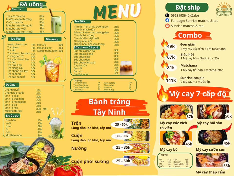 SunRise MatCha & BÁNH TRÁNG Tây Ninh Facebook ad: SUNRISE MATCHA & TEA, ĐIỂM ĂN VẶT KHÔNG…