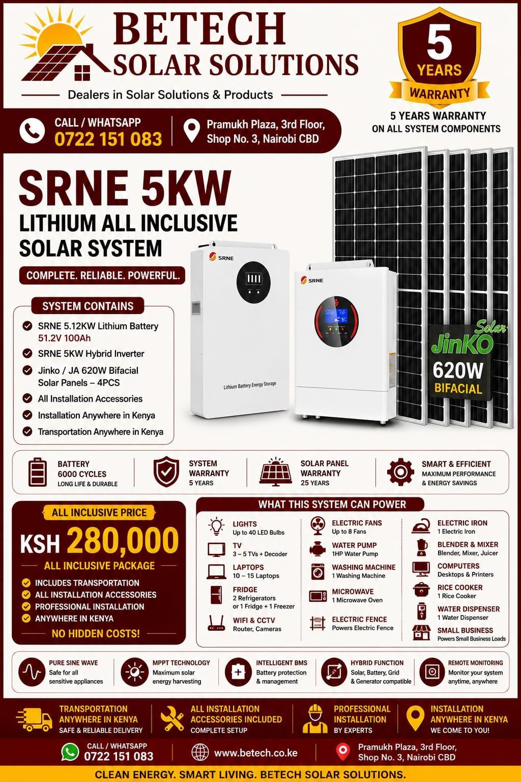 Betech Solar Solutions Kenya Facebook ad: Power Your Entire Home for Only KSh 280,000!