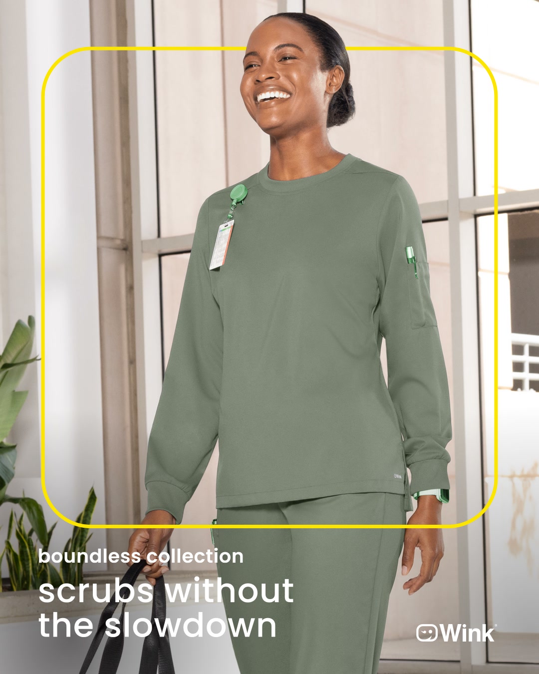 Wink Scrubs Facebook ad: Made for Clinicals & Coffee