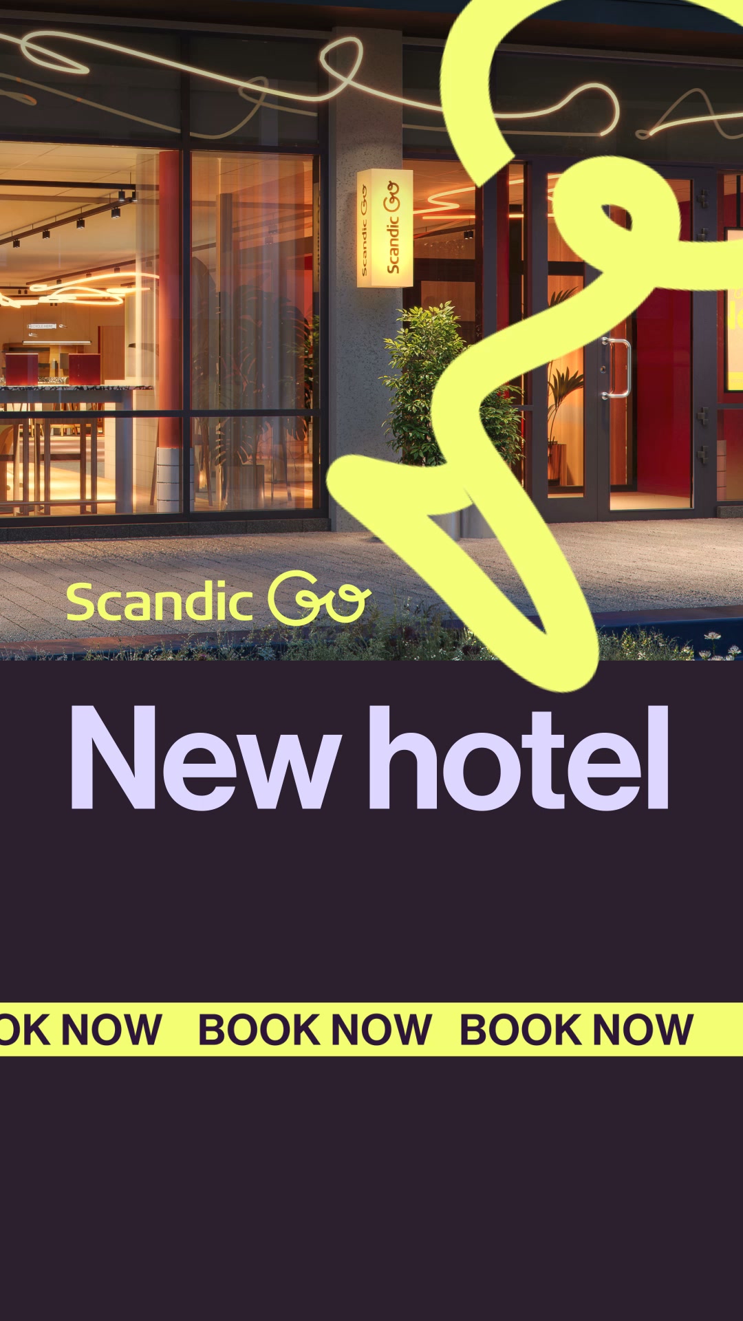 Scandic Go Facebook ad: Start your Turku adventure at Scandic Go.