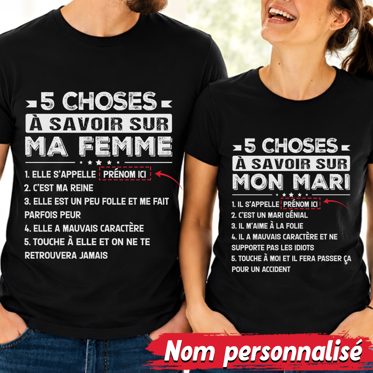 Eu Gift Store-fr Facebook ad: Ce t-shirt personnalisé pour couple dit tout.