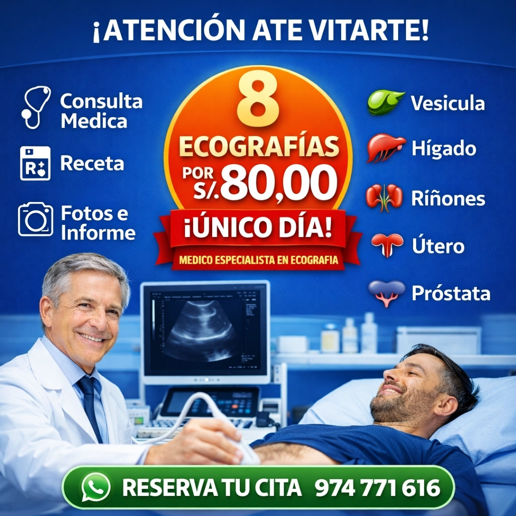 Campaña Medica de Ecografías Facebook ad: Este Sábado Único Dia