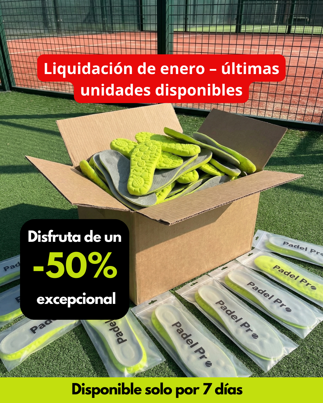 Padel Pro Facebook ad: Padel Anti-Dolor Insoles