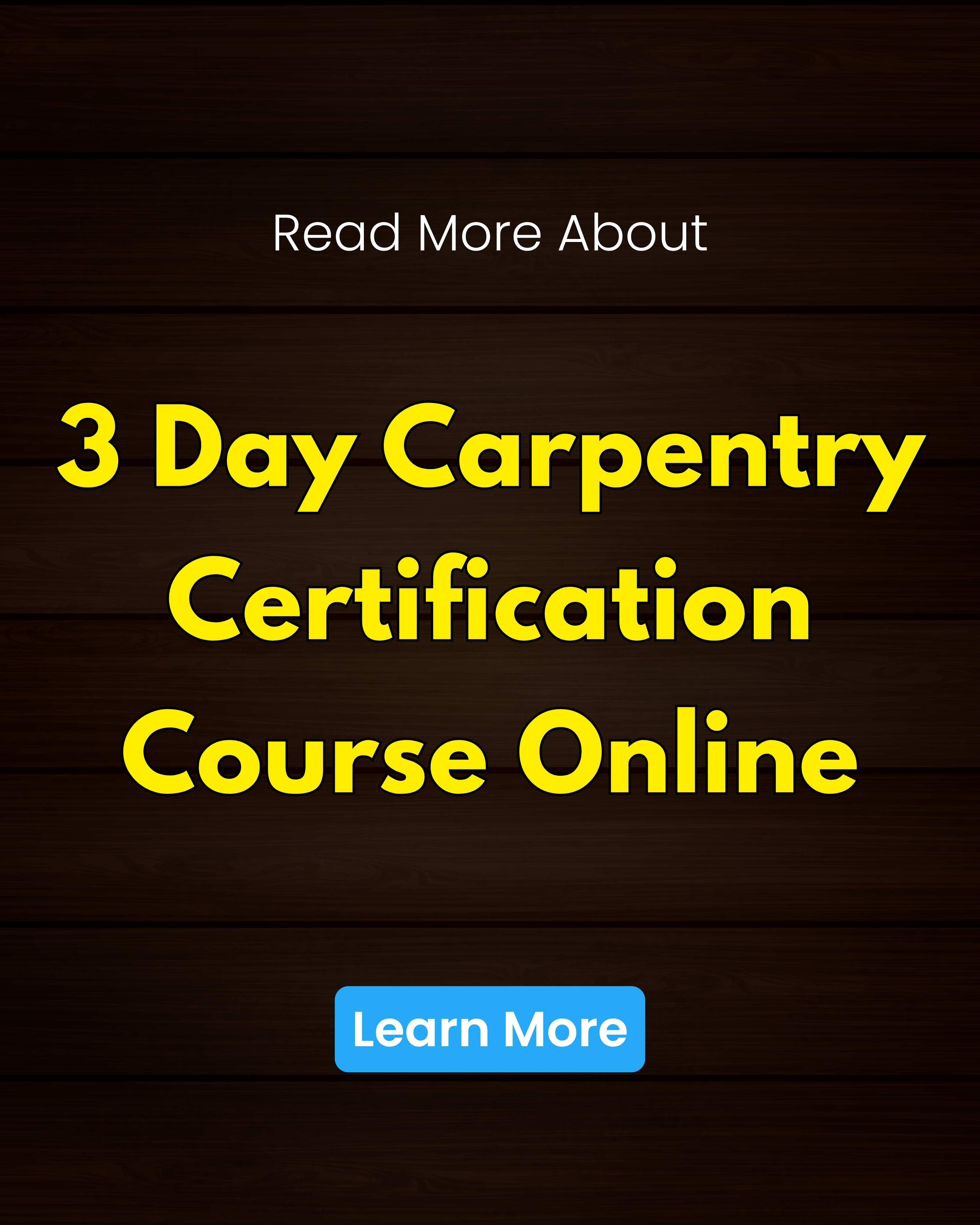 Ink & Insights Facebook ad: Read More About 3-Day Carpentry Certification.