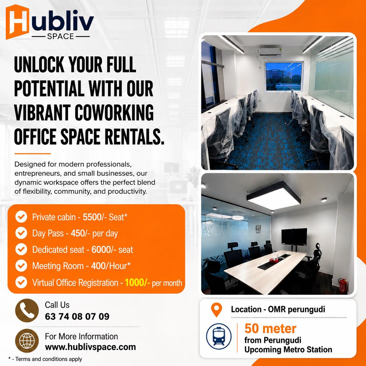Hubliv Space Pvt Ltd Facebook ad: Professional Workspace for Growing Teams