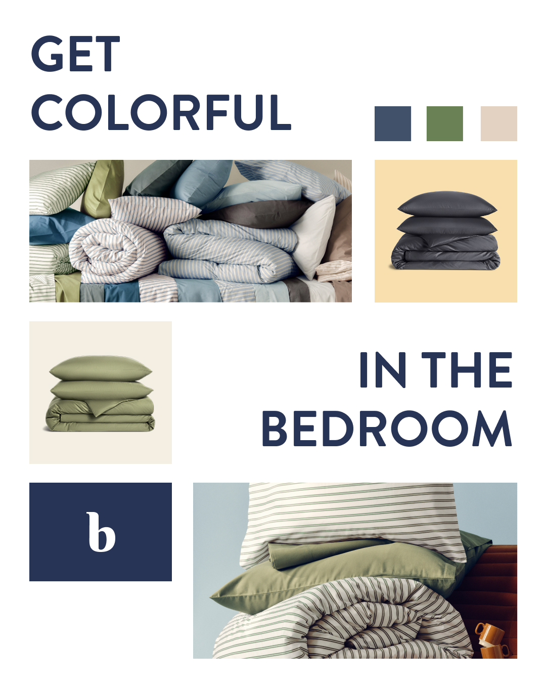Brooklinen Facebook ad: Your Dream Bed, Our Core Colors