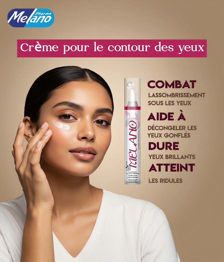Melano Pharma Afrique Facebook ad: Prendre soin du contour des yeux est une…