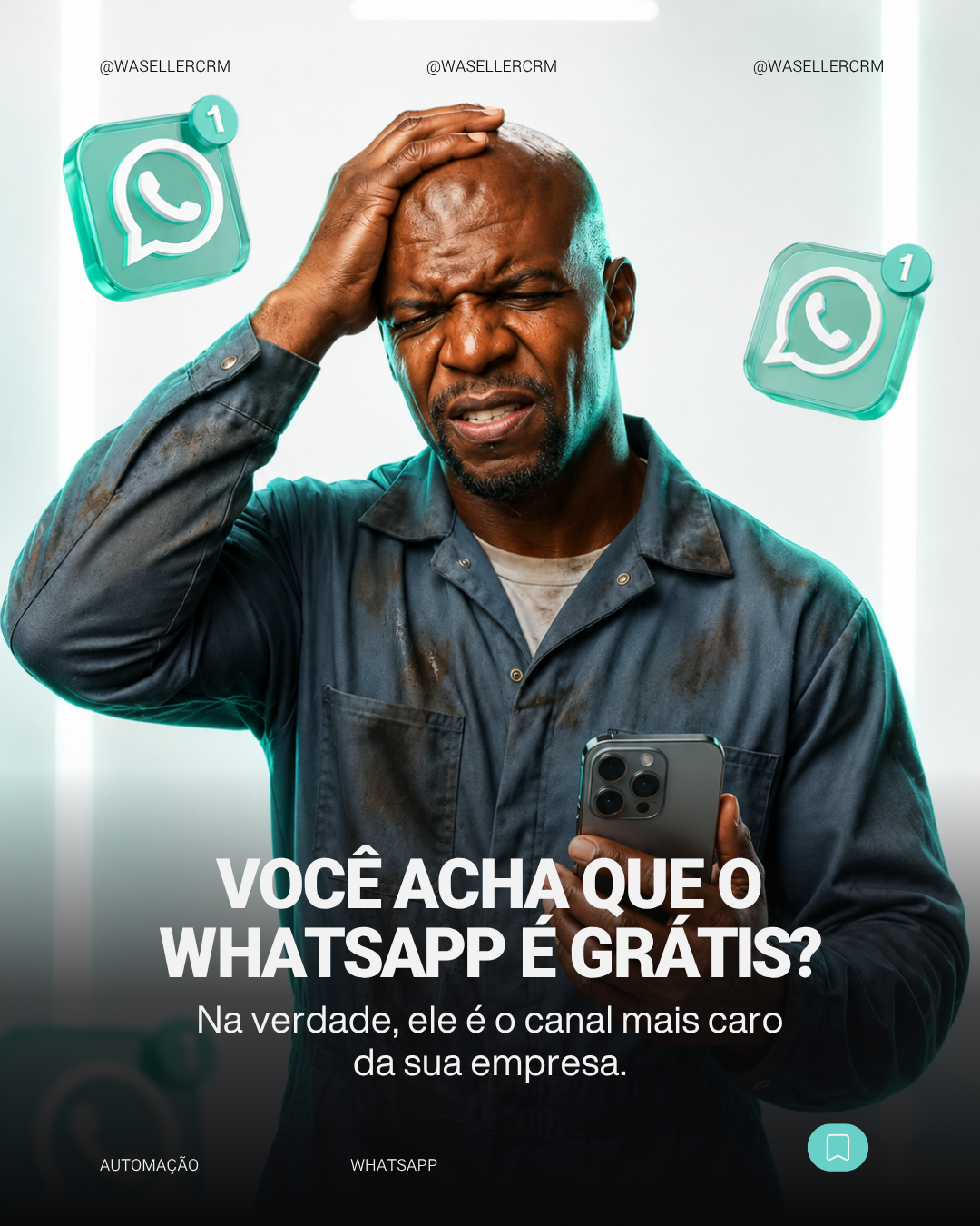 Waseller Facebook ad: WhatsApp foi feito pra conversar, não pra vender.