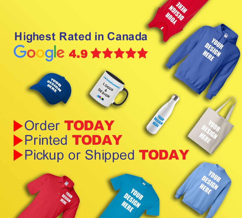 InstaCustoms Facebook ad: Same Day Printing Available