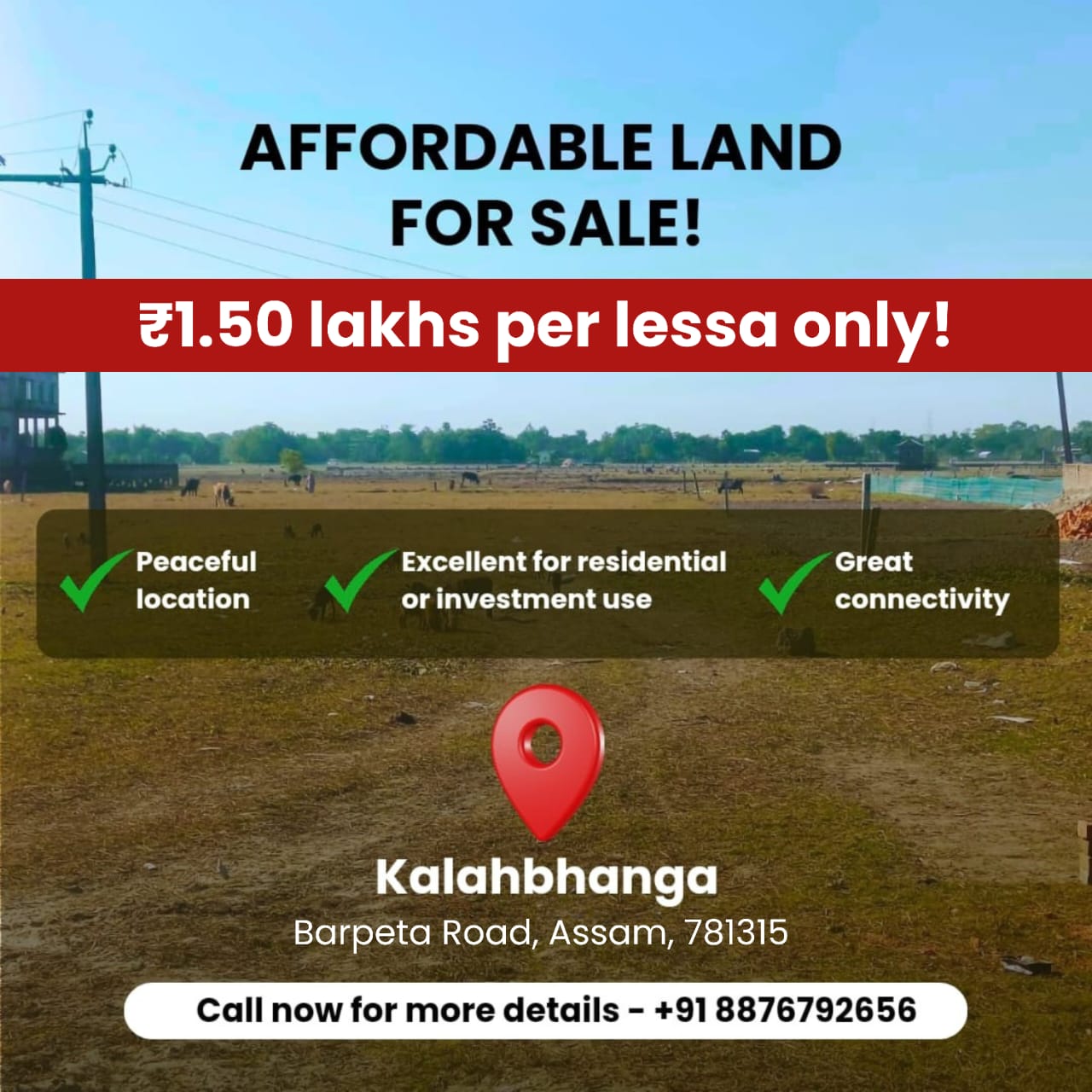 Scratch Biz-A Digital Marketing Agency Facebook ad: Affordable Land at Barpeta Road