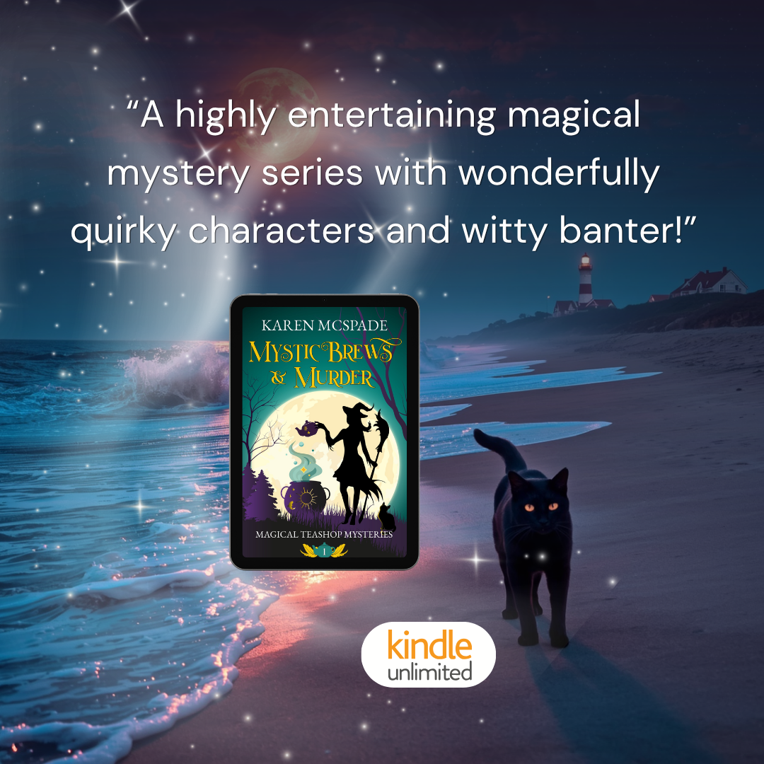 Karen McSpade, Author Facebook ad: A Clever Witchy Whodunit With A Magical Midlife Twist