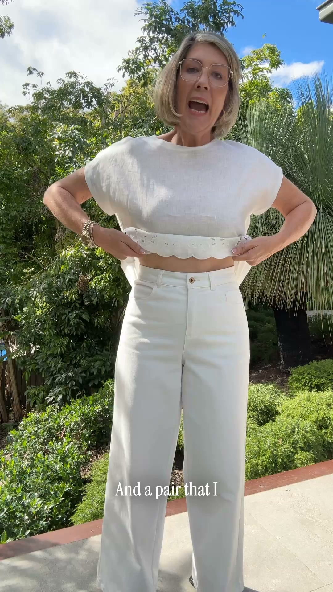 Blue Illusion Facebook ad: The Classique Wide Leg Jeans - Winter White