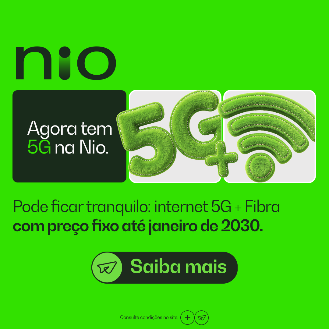 Nio Facebook ad: Aqui na Nio, agora tem 5G.