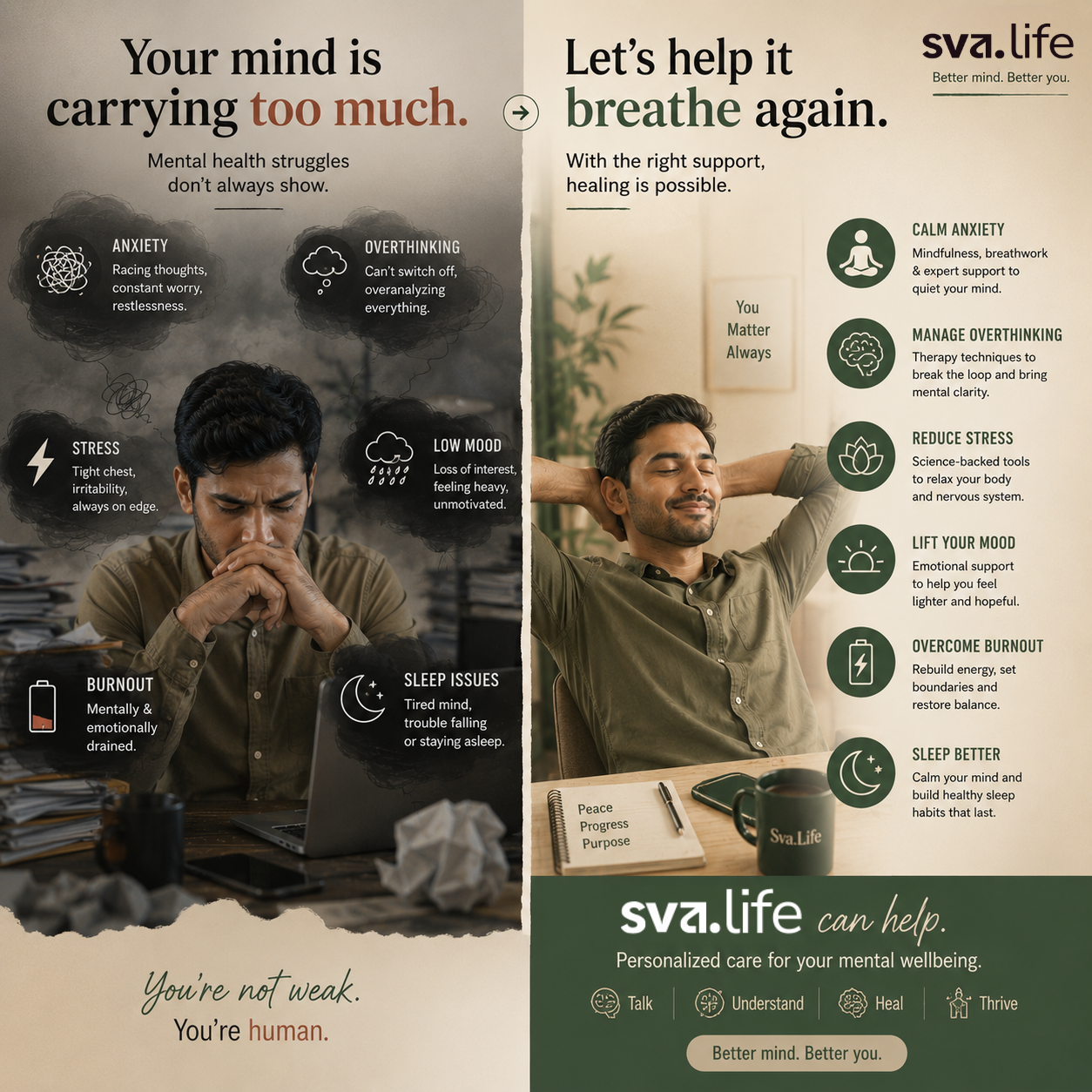 Sva.life Facebook ad: Feel Mentally Lighter Again