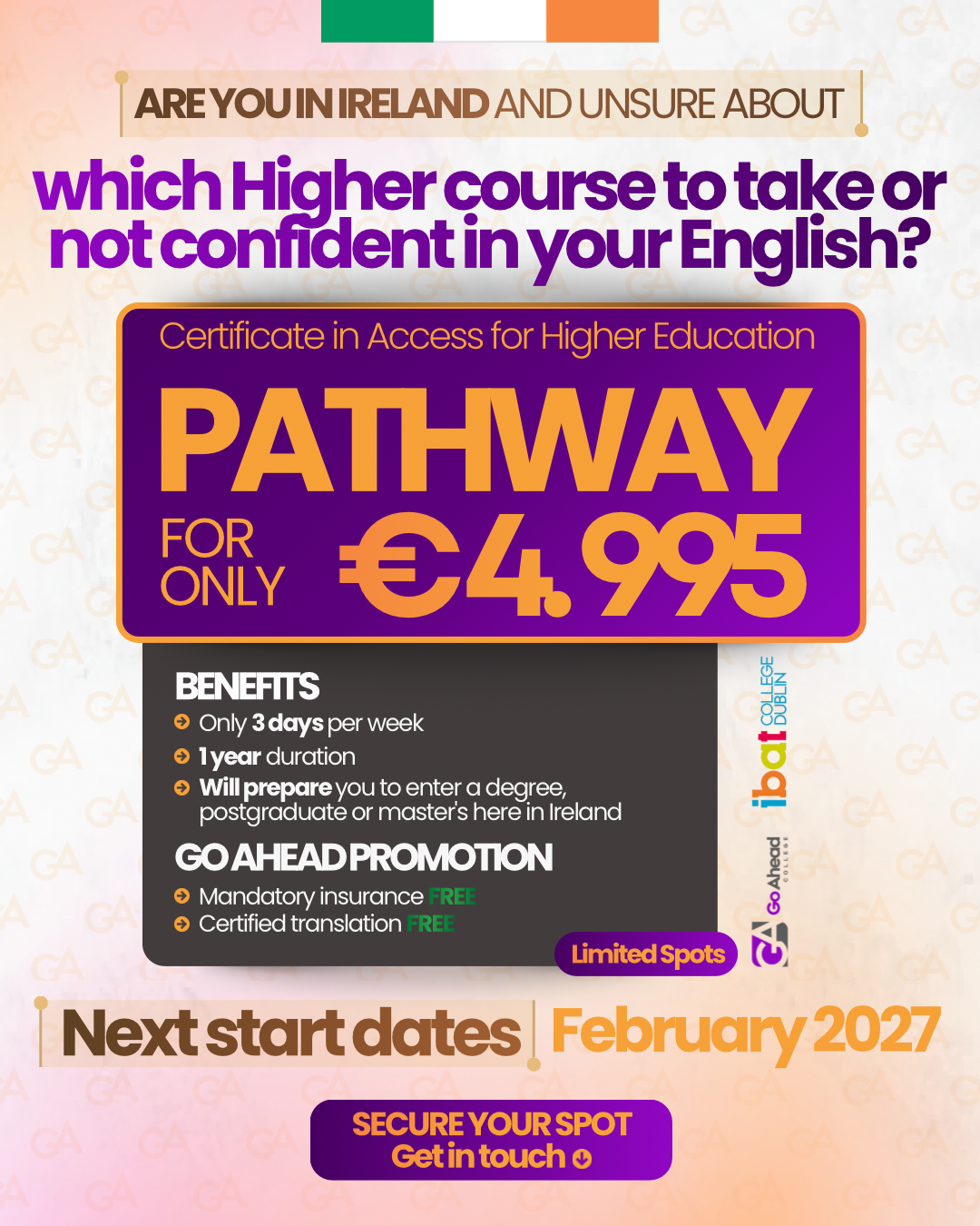 Go Ahead Intercâmbios Facebook ad: 2026 could be the year your career changes