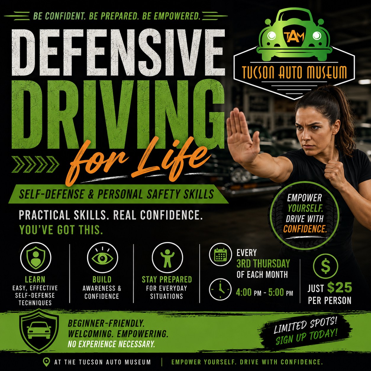 Tucson Auto Museum Facebook ad: RECURRING: SELF DEFENSE CLASSES