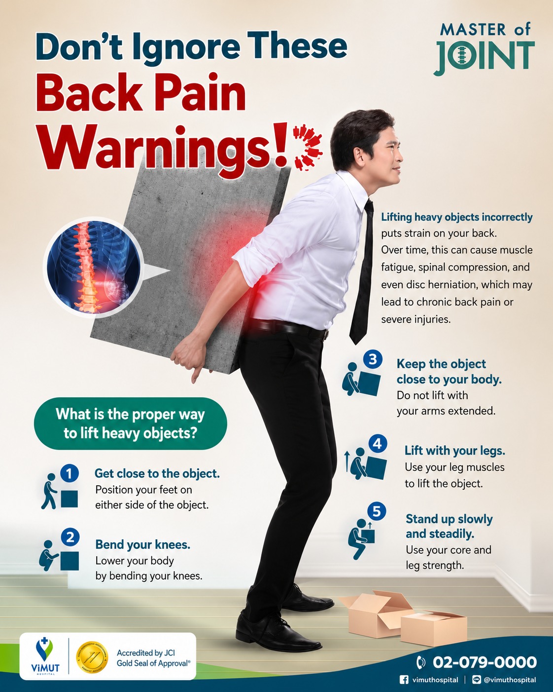 Vimut Hospital - International Services Facebook ad: Lift Wrong, Damage Your Spine: Protect Your Back…