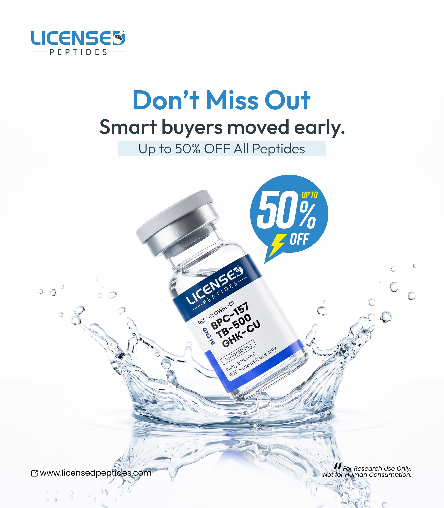 LicensedPeptides.com Facebook ad
