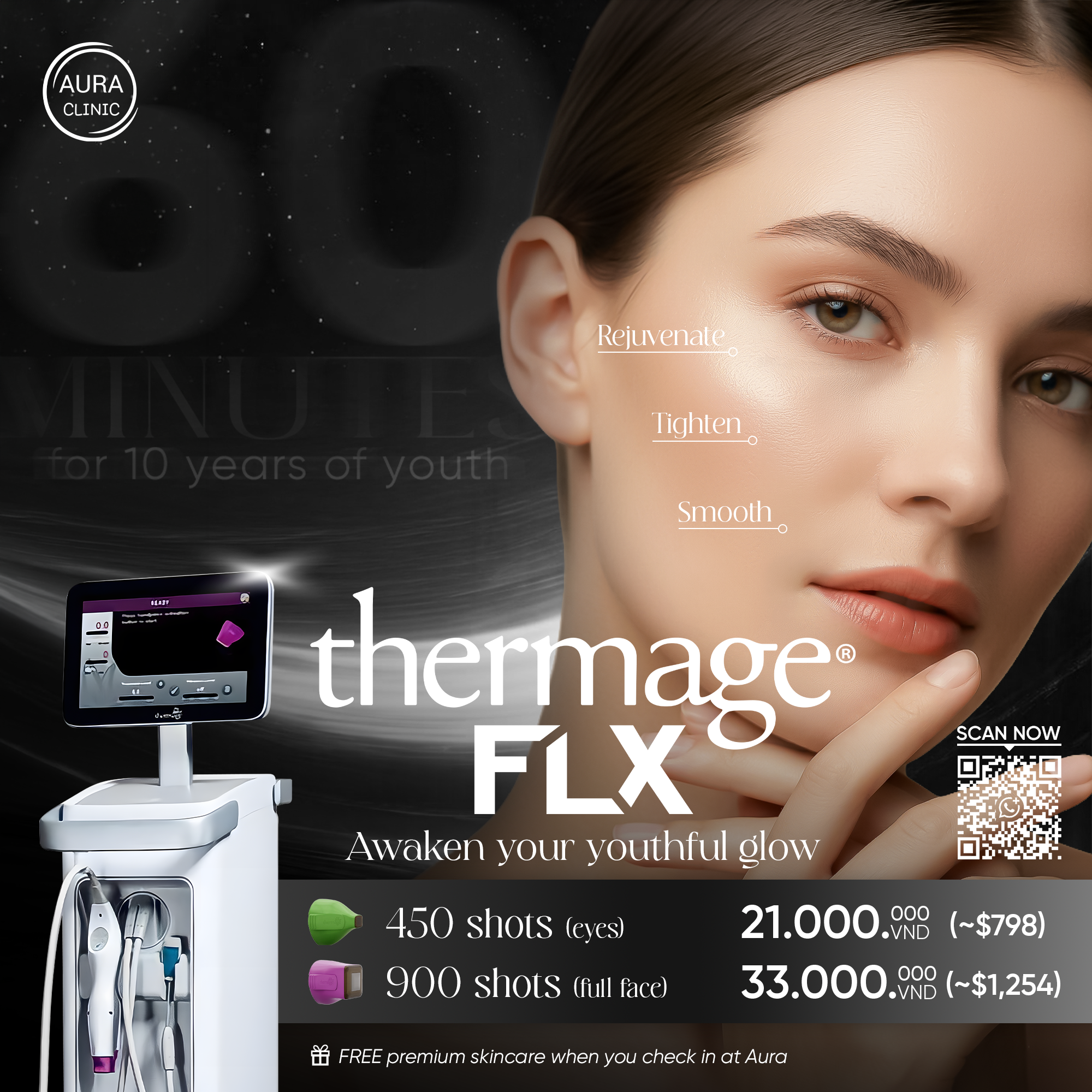 Aura Clinic Vietnam Facebook ad: Thermage FLX - Get The Offer Now!