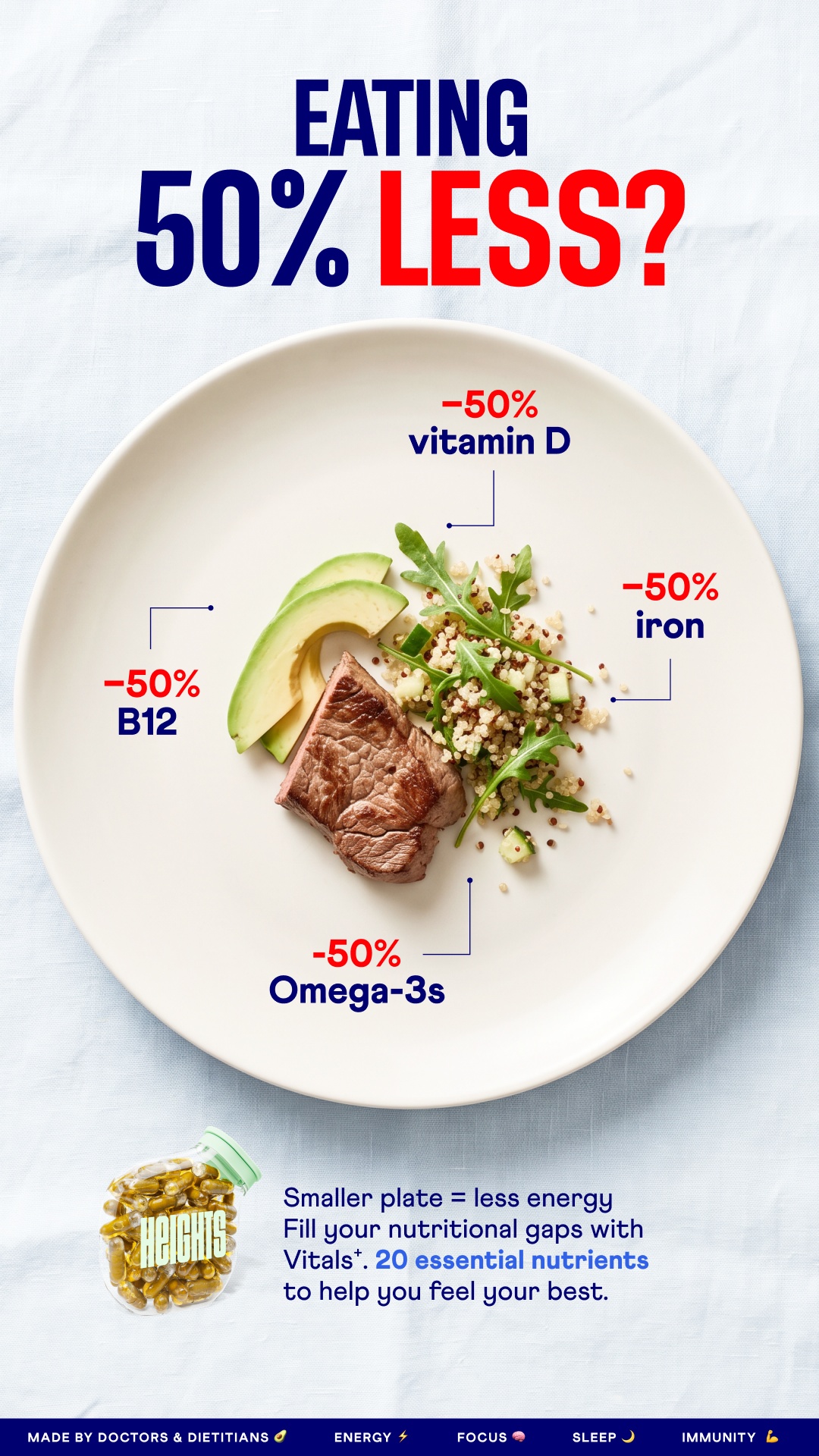 Your Heights Facebook ad: Don't lose your energy with the weight