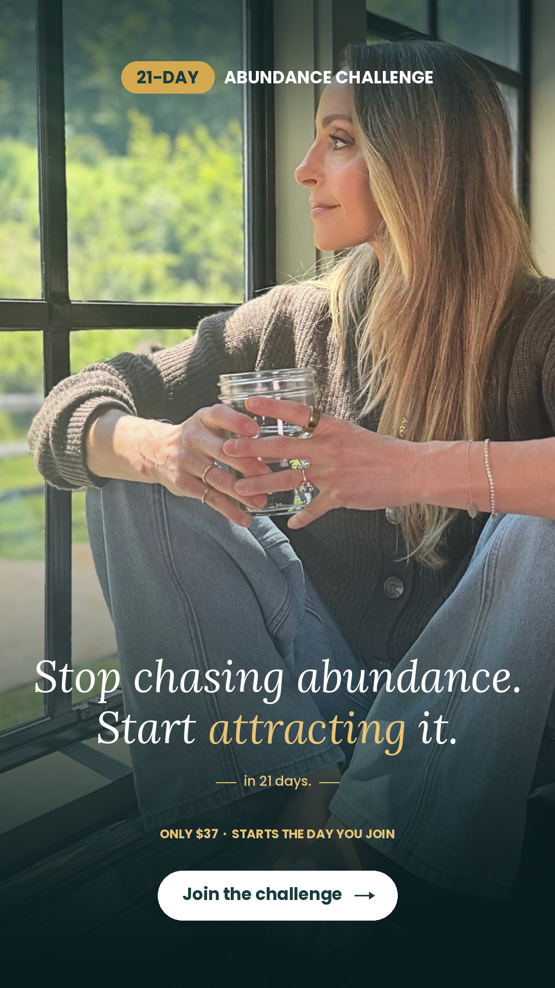 Gabby Bernstein Facebook ad: Join the Abundance Challenge