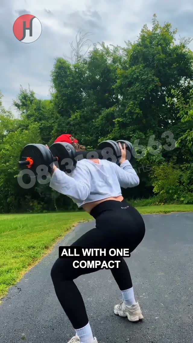 Holloway Sports Facebook ad: Adjustable 5-in-1 Environmental Dumbbells Available in…