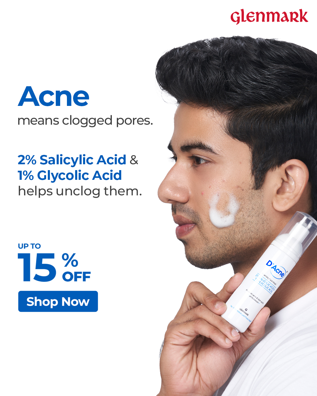 D'Acne by Glenmark Facebook ad from Apr 30, 2026