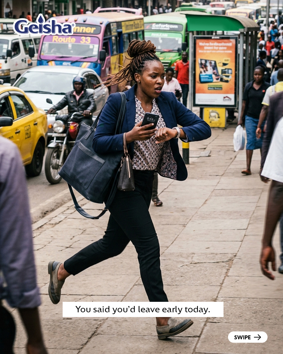 Geisha Facebook ad: Running late because your geisha shower routine turned…