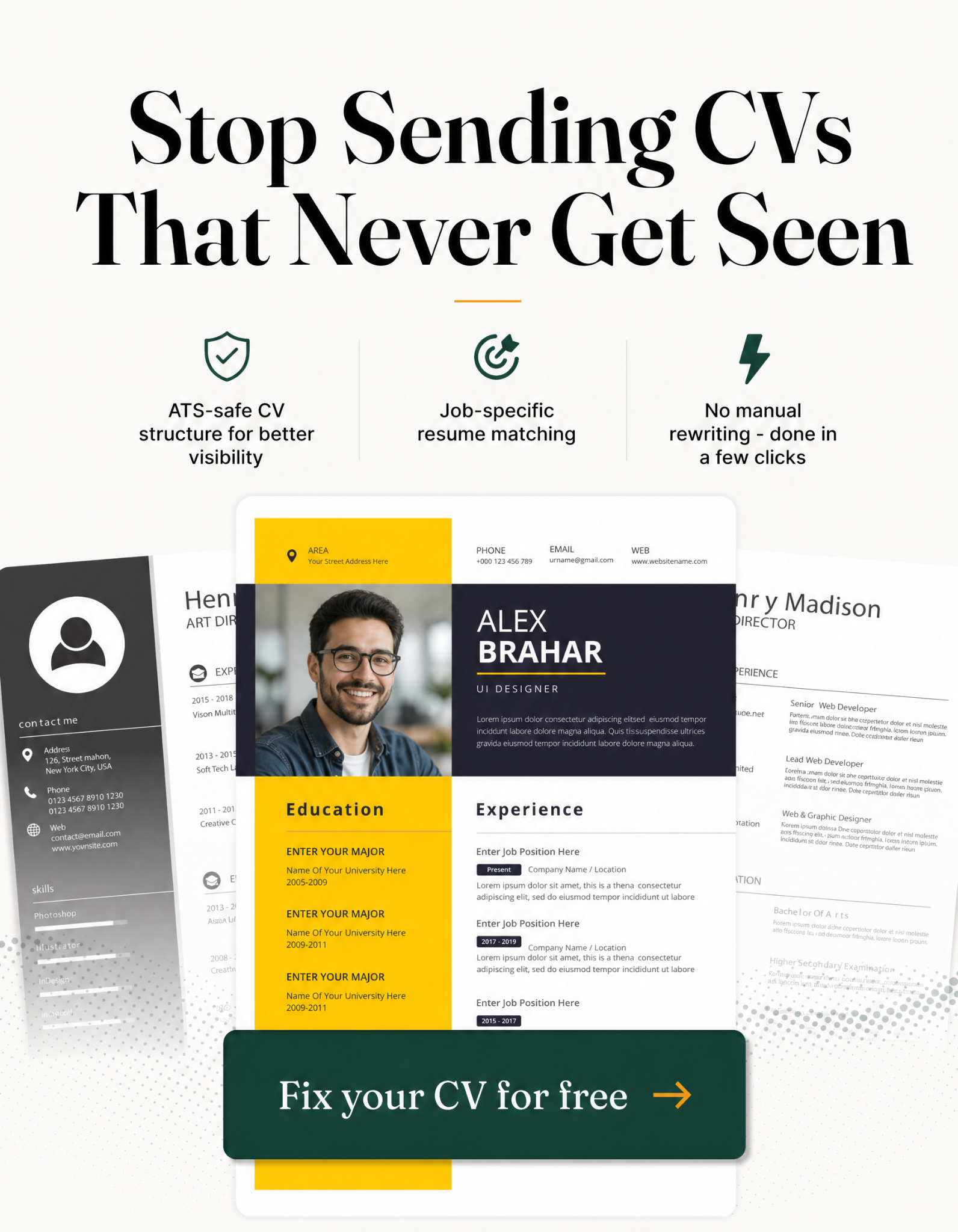Elegant CV Facebook ad