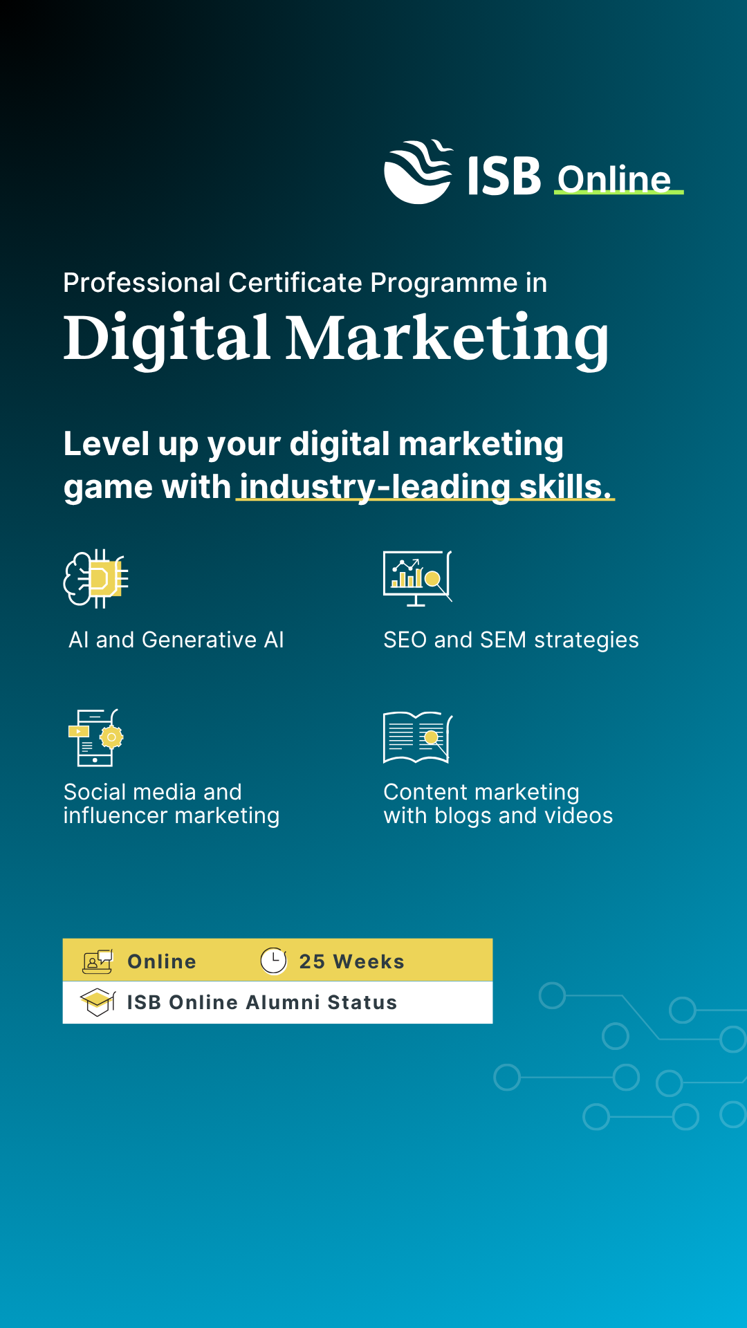 ISB Online's Professional Certificate Programme in Digital Marketing Facebook ad