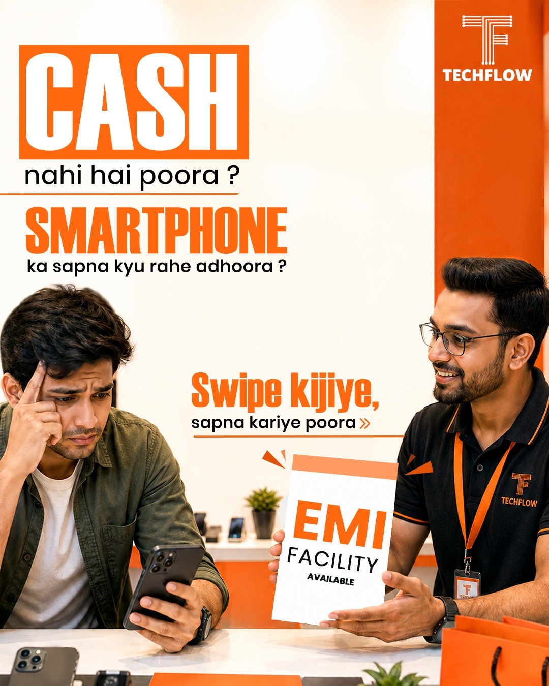 Techflow Facebook ad: Your dream smartphone is now easier to own!