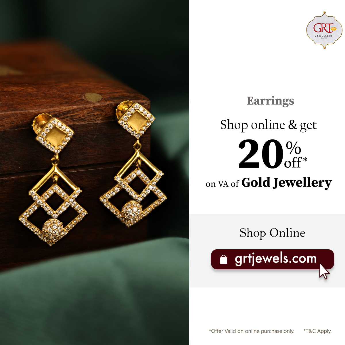 GRT Jewellers Facebook ad: Gold Earring for Every Occasion