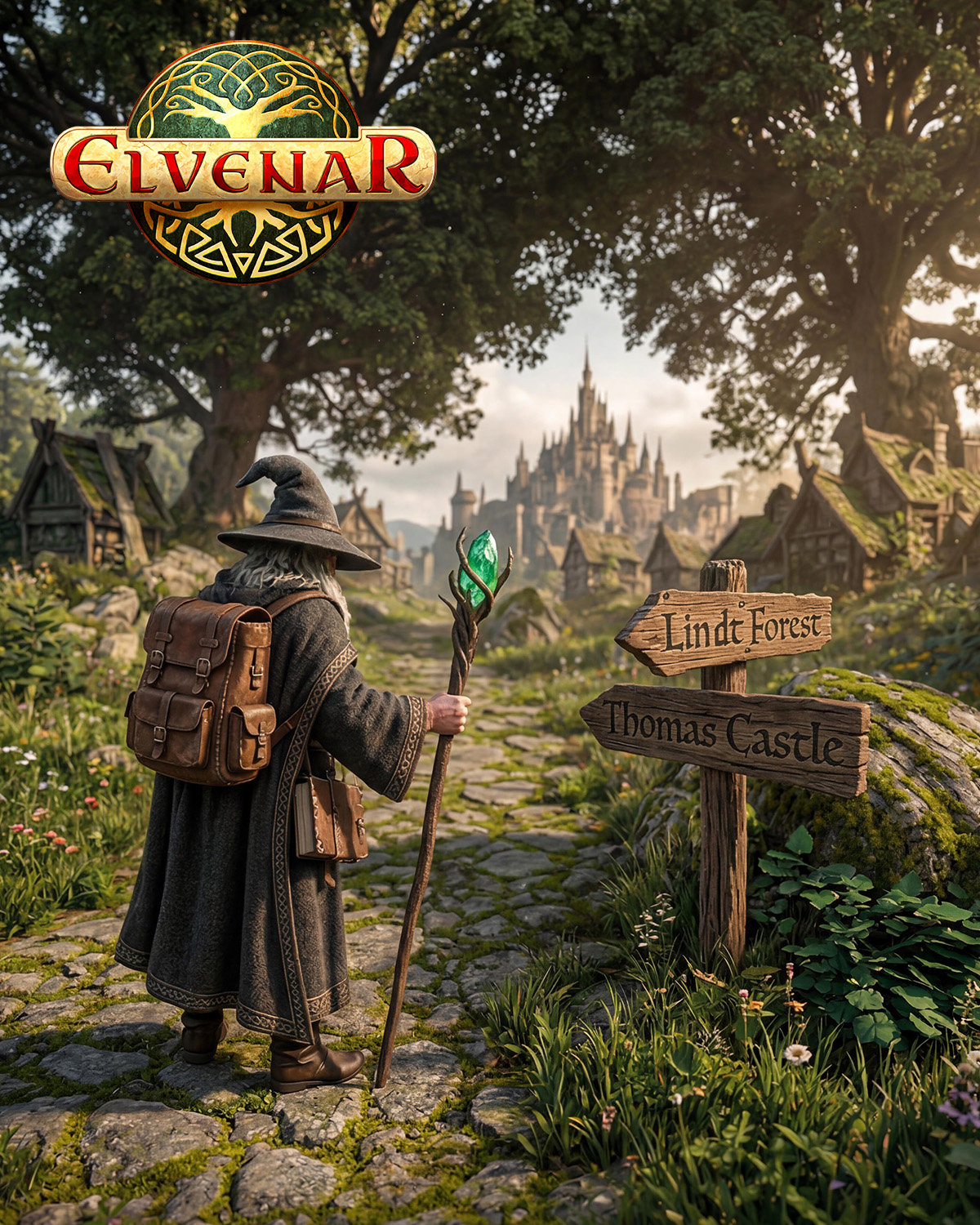 Elvenar Facebook ad: Stop Scrolling. Start Building Empires.