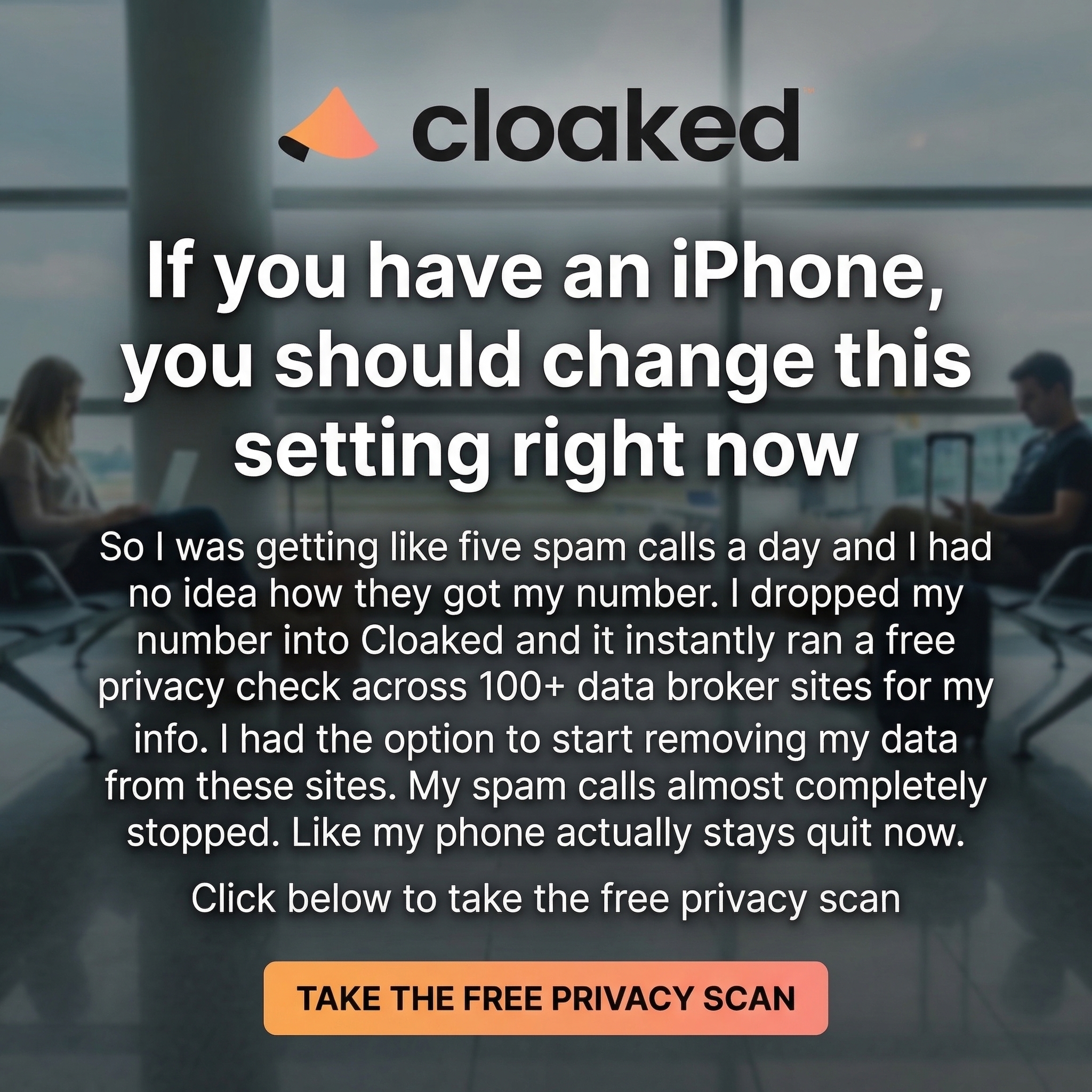 Cloaked Inc. Facebook ad: Stop Spam Calls with Cloaked