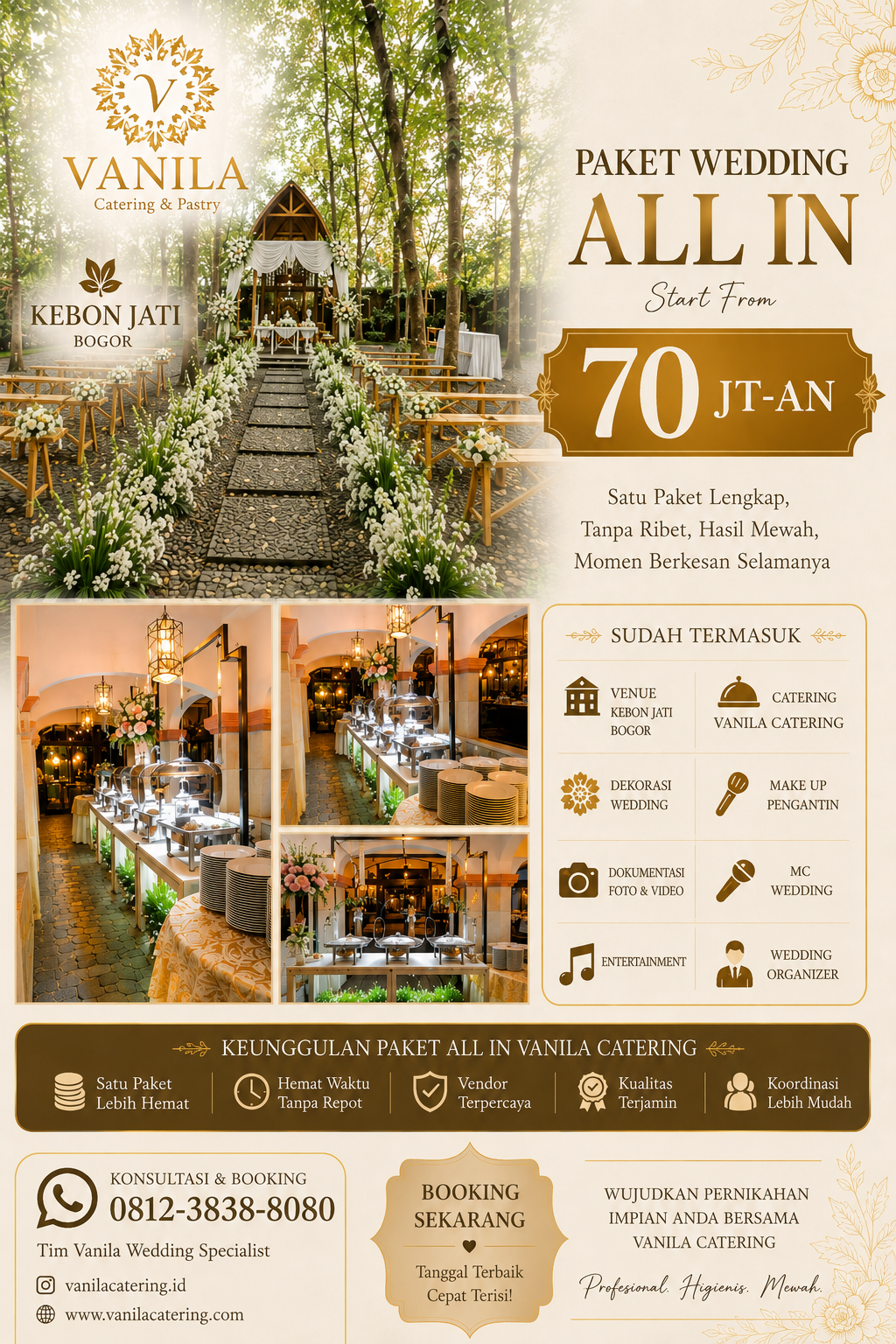 Vanila Catering Bogor Facebook ad: PAKET WEDDING ALL IN START FROM 70 JT-AN!