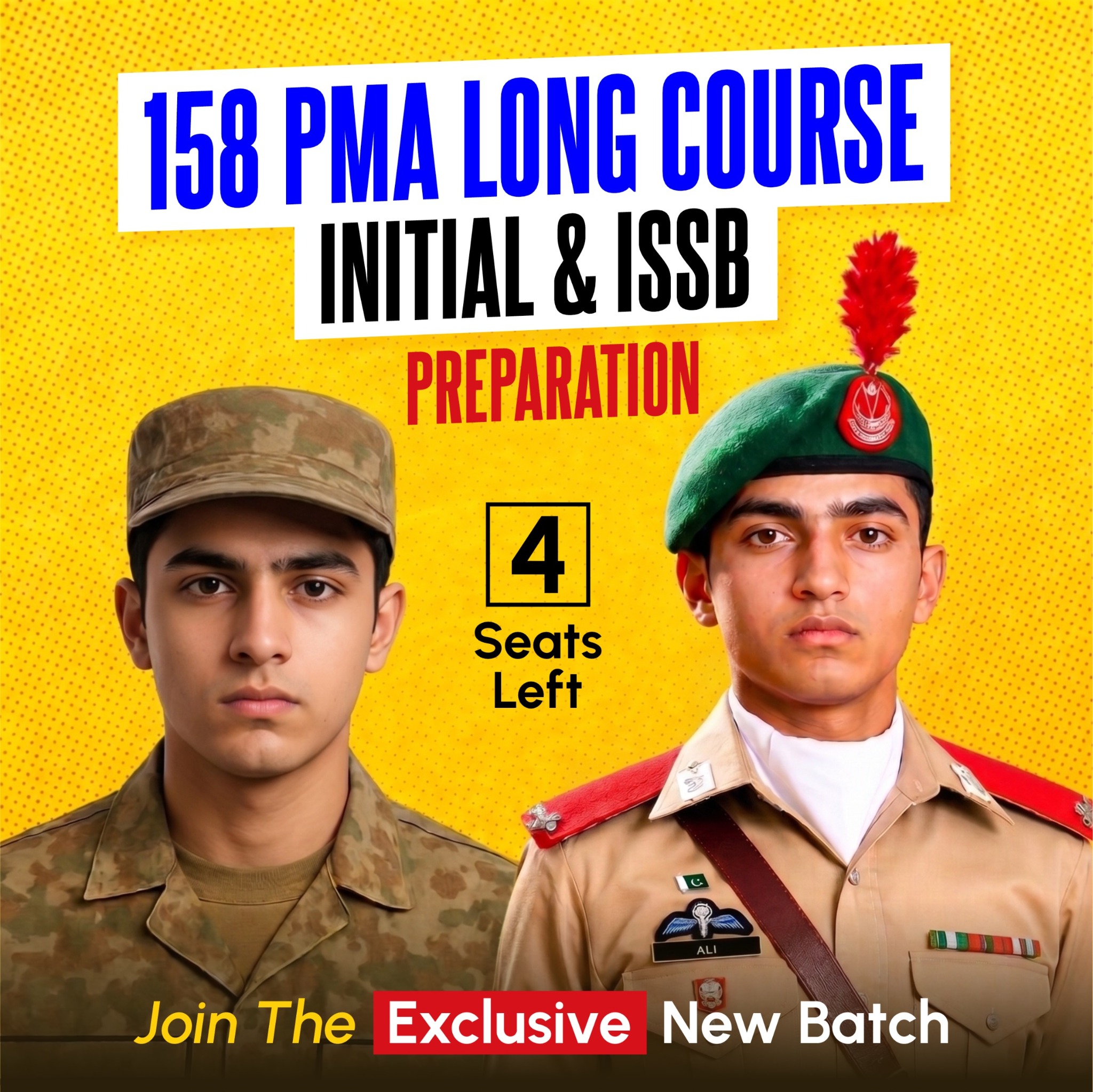 Forces Academy Faisalabad - Karachi Campus Facebook ad: 𝐋𝐚𝐬𝐭 𝐂𝐡𝐚𝐧𝐜𝐞: 𝐉𝐨𝐢𝐧 𝟏𝟓𝟖 𝐏𝐌𝐀 𝐋𝐨𝐧𝐠…