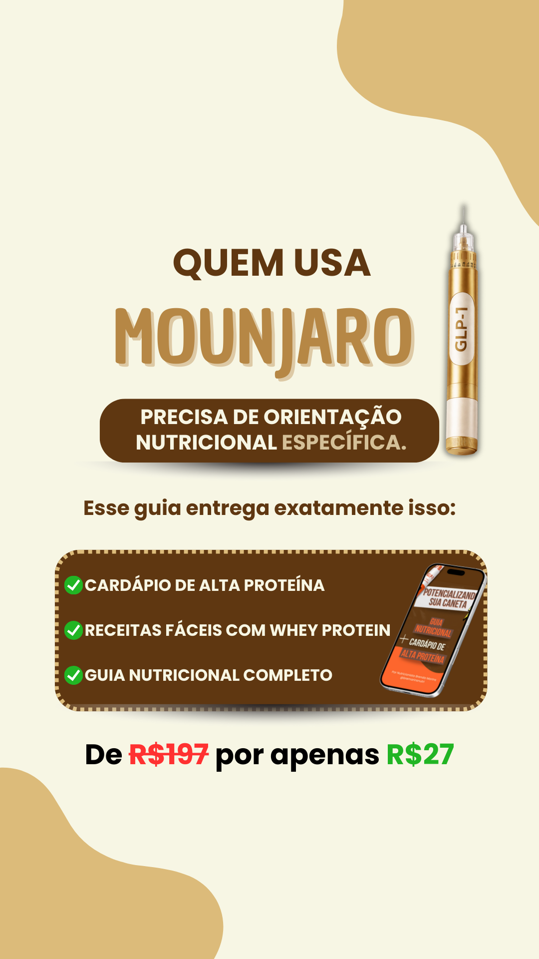 Nutricionista Brenda Marins Facebook ad: De R$197 por R$27