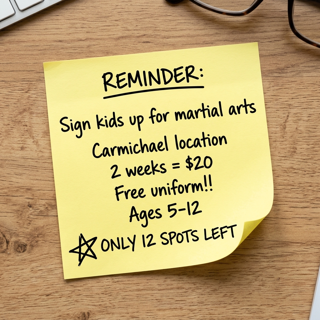 Carmichael Academy - Family Taekwondo Facebook ad: Family Martial Arts!