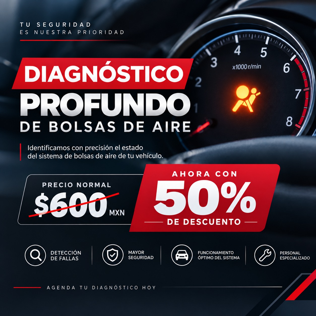 Airbag Tuxtla Gutiérrez Facebook ad: UN DETALLE PUEDE SALVAR TU VIDA