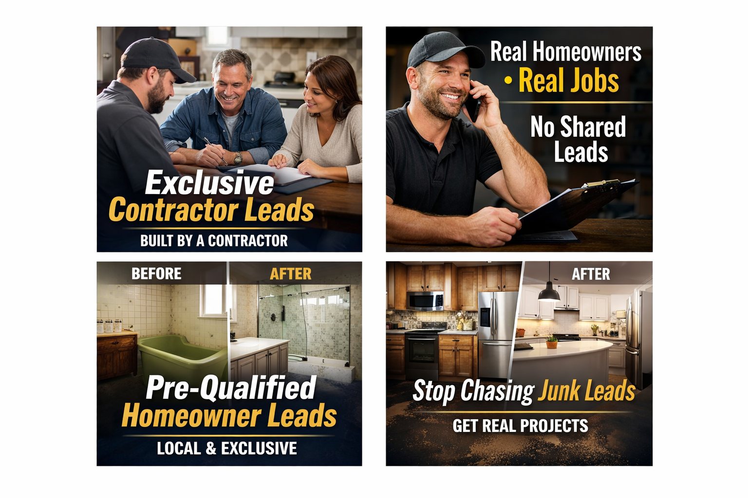 Web Design And Local Marketing Facebook ad: Contractors, Are You Tired of Bad Leads?