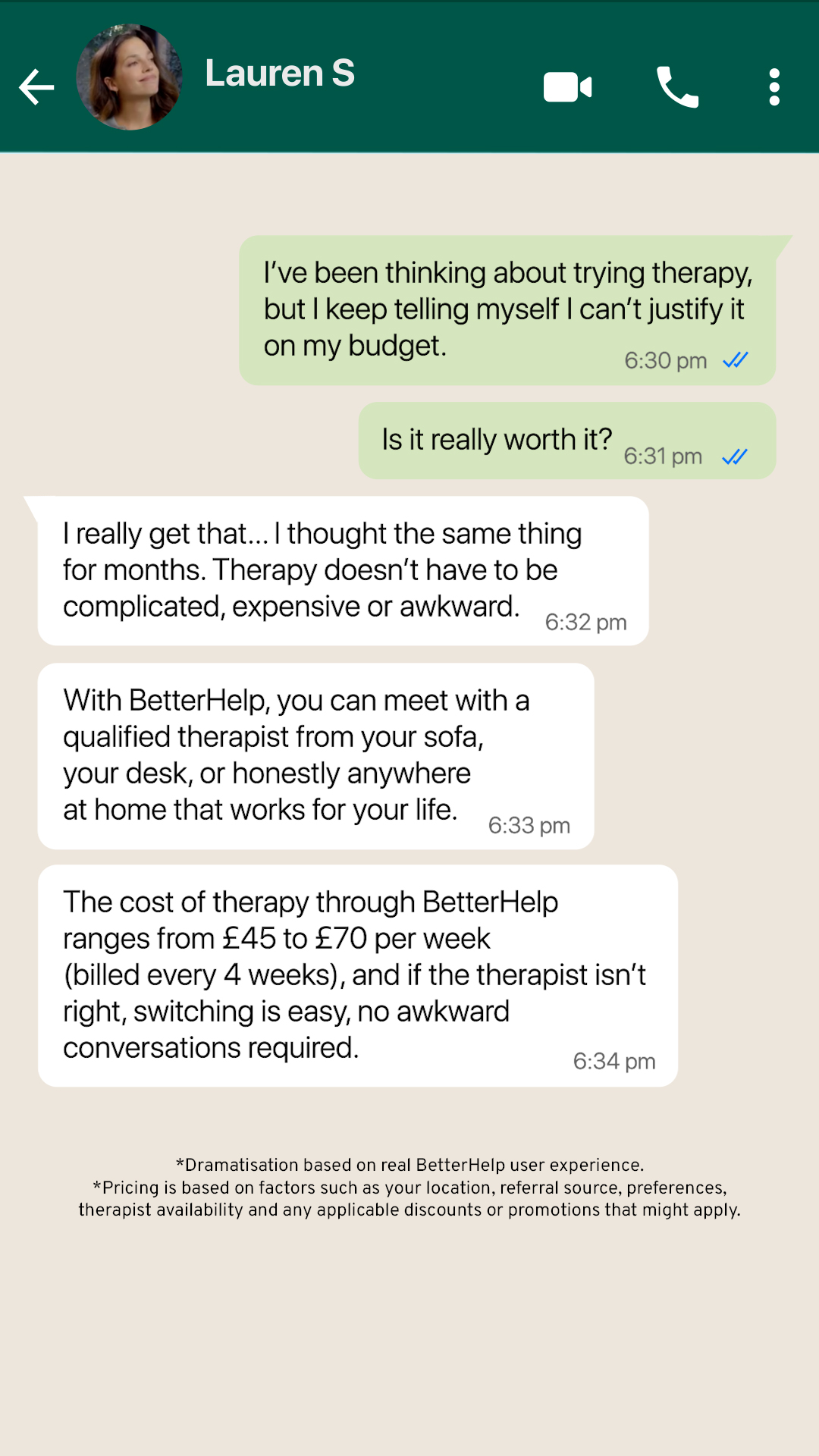 BetterHelp Facebook ad