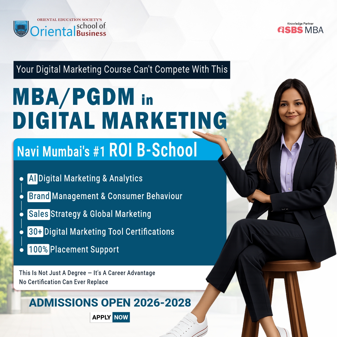 Oriental School of Business Facebook ad: MBA/PGDM in Digital Marketing, Navi Mumbai's #1