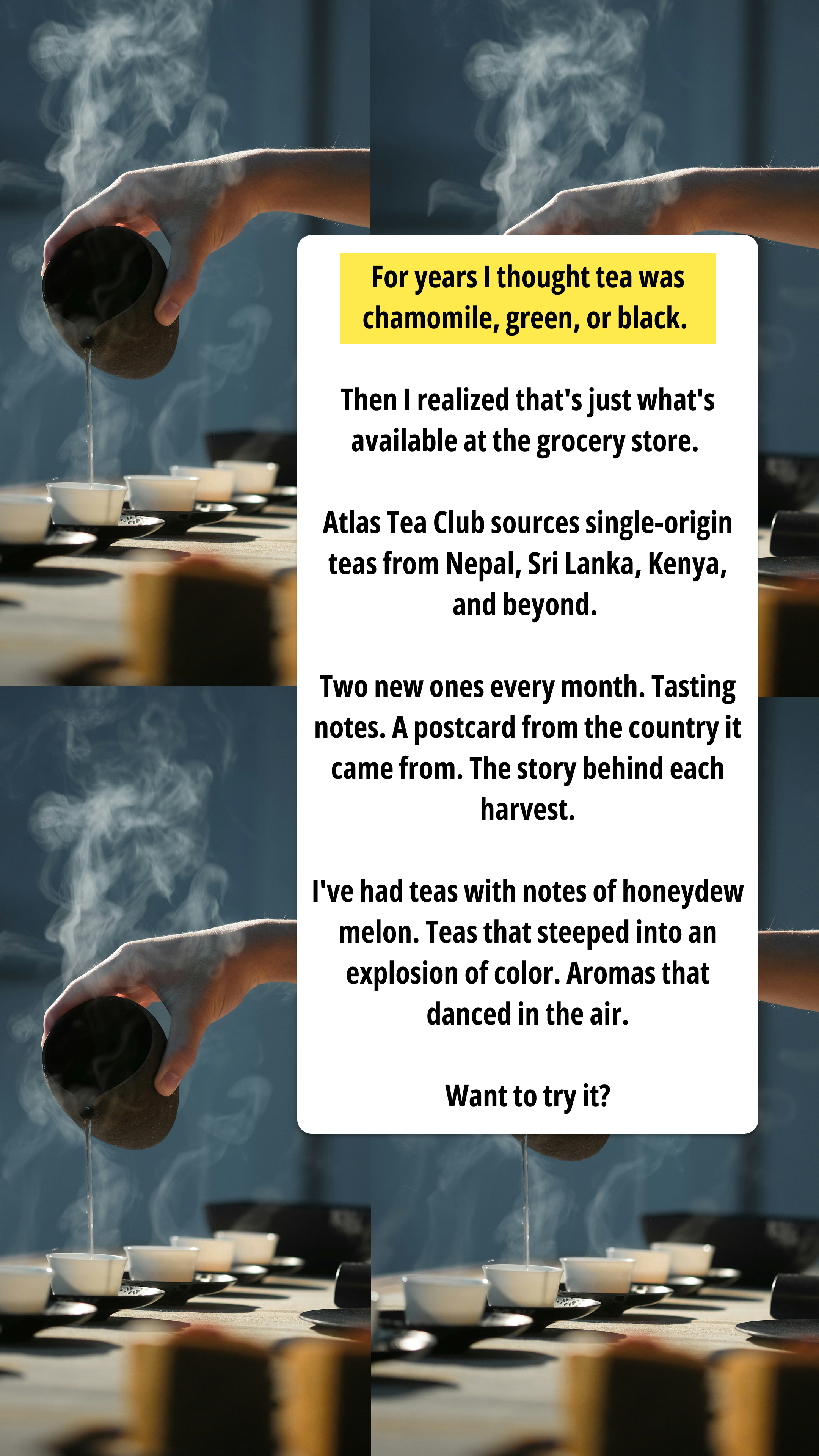 Atlas Tea Club Facebook ad