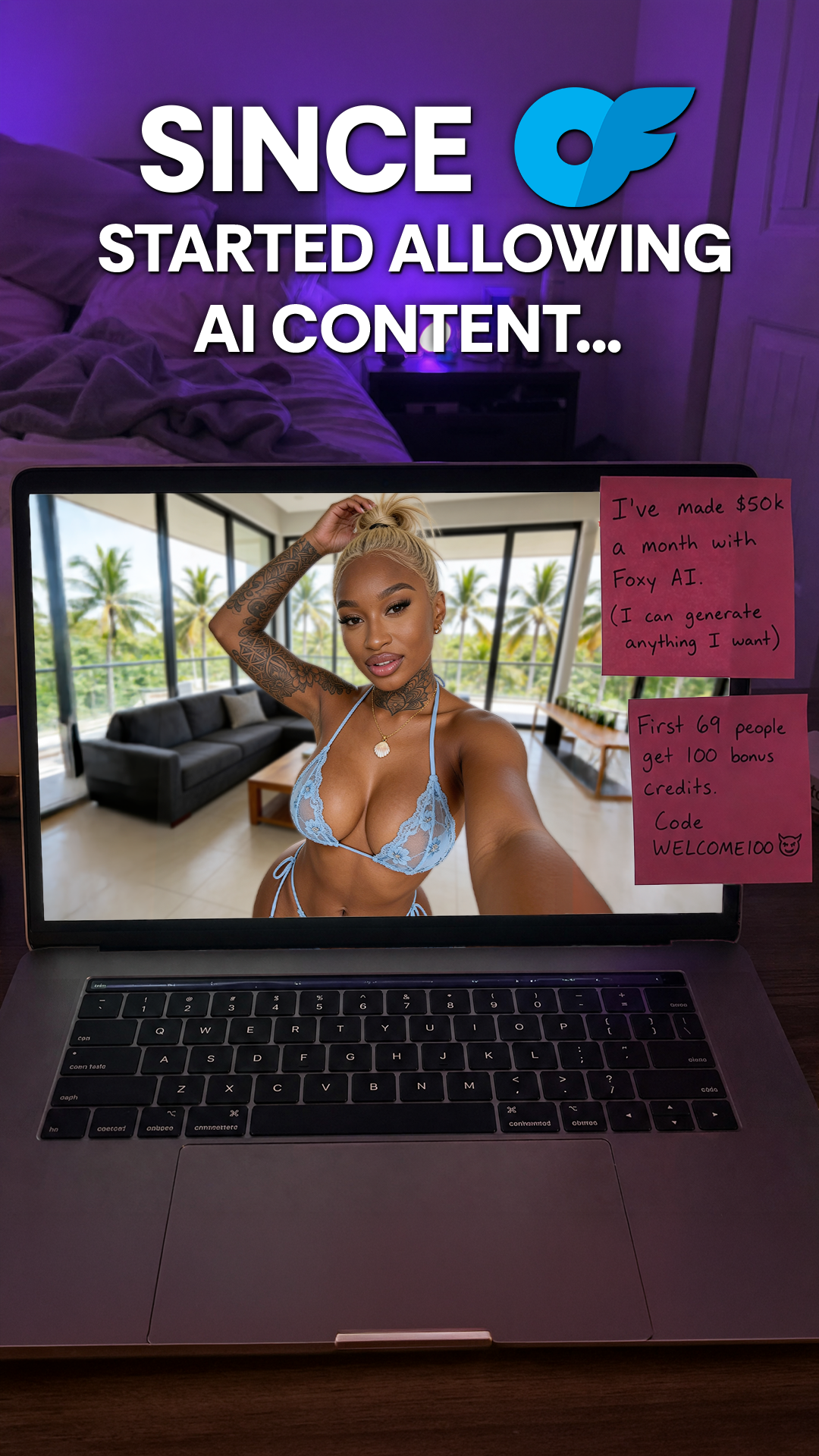 Foxy AI Content Facebook ad from May 30, 2026