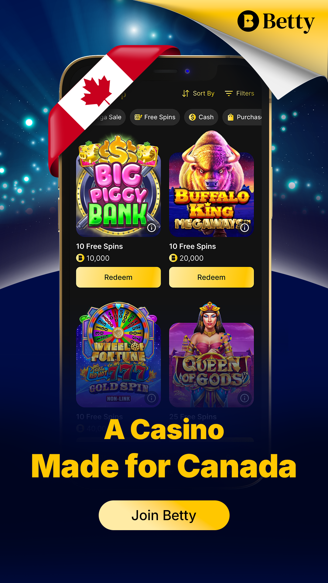 Betty Online Casino Facebook ad