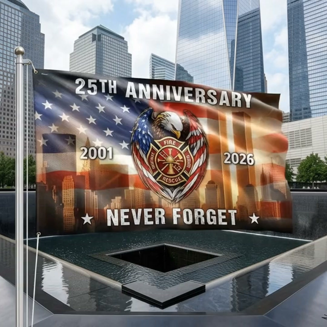 Unique Flags Facebook ad: 343 Heroes. One Promise: Never Forget.