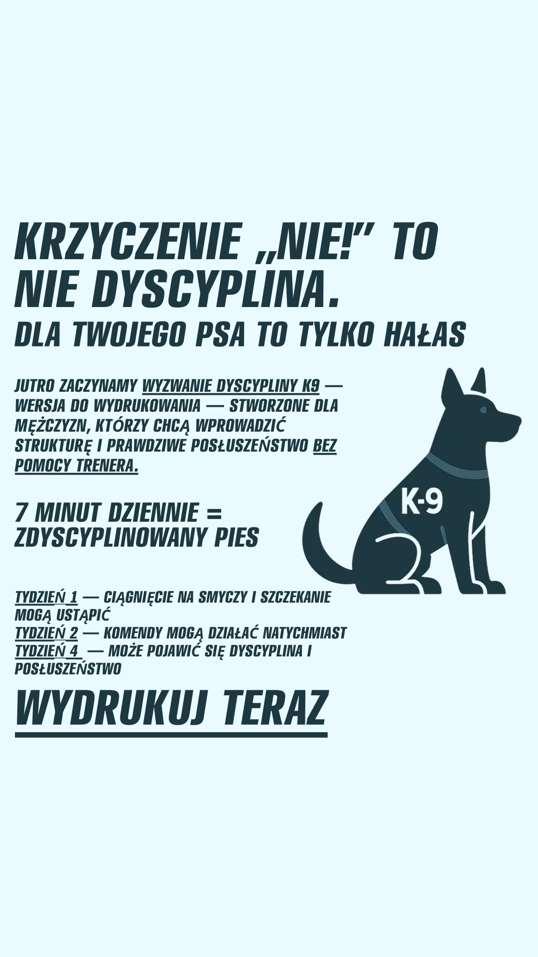 Lisa V. Facebook ad: Rozpocznij Wyzwanie Dyscypliny K9