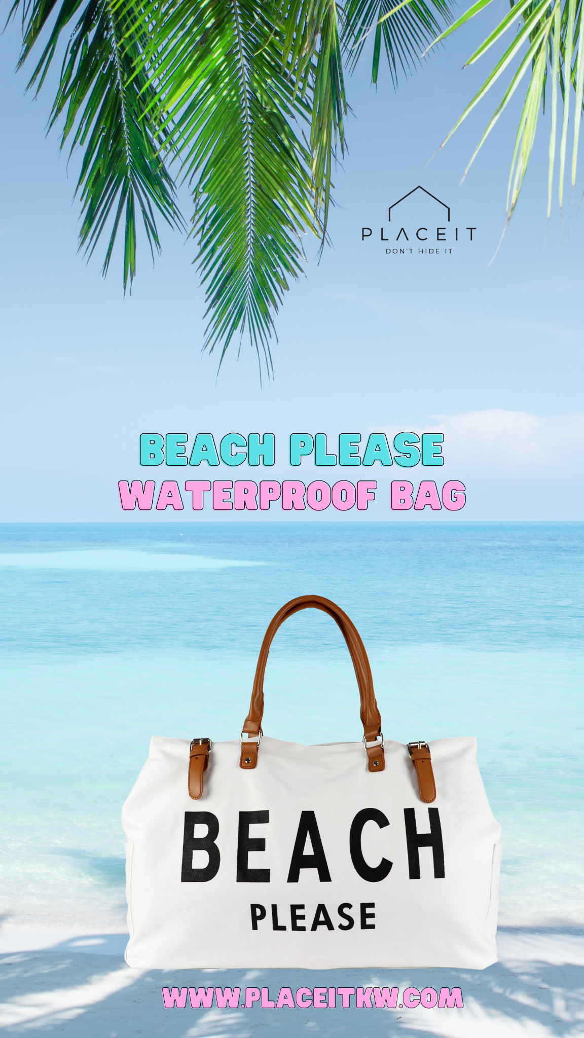 Place it Kuwait Facebook ad: Waterproof Beach Bag