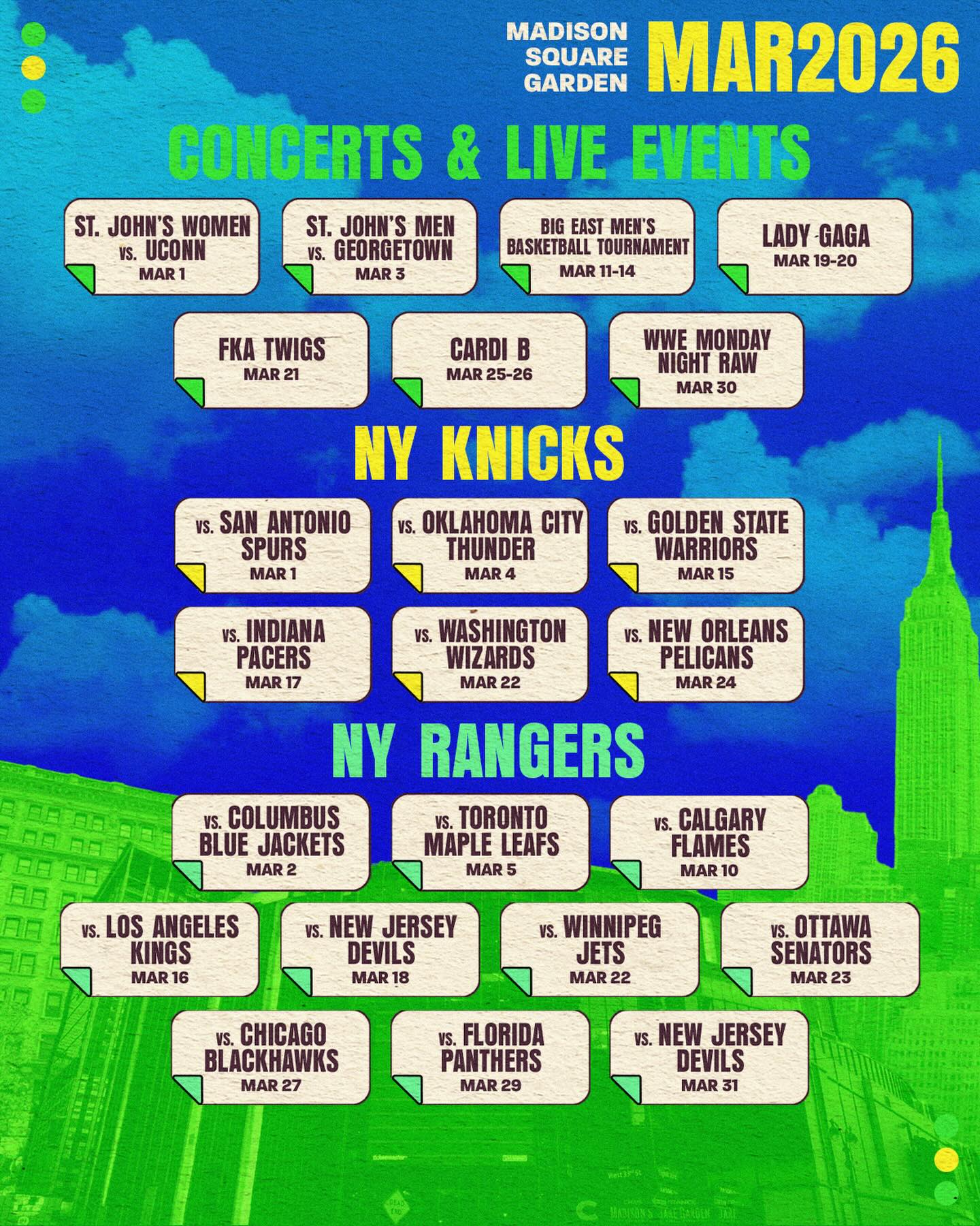 Madison Square Garden Facebook ad: MARCH at The Garden